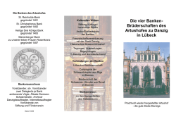 Die vier Banken- Br&uuml;derschaften des Artushofes zu Danzig in L&uuml;beck