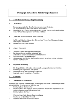 Pdagogik zur Zeit der Aufklrung