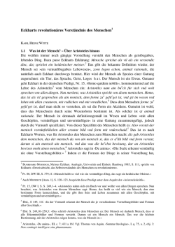 Eckharts revolutionäres Verständnis des Menschen1