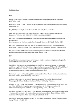 Publikationsliste 2015 Rieger, S./Pias, C. (Hg.): Vollstes Verständnis