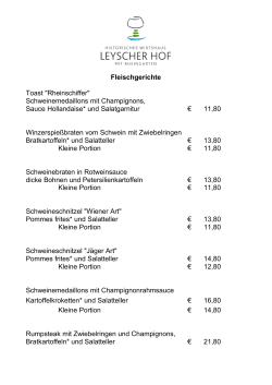 Fleischgerichte Toast "Rheinschiffer" Schweinemedaillons mit