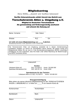 Mitgliedsantrag Tierschutzverein Ahlen u. Umgebung e.V.