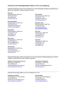 Verzeichnis der Kindertagesst&auml;tten (Kitas) in Thun und Umgebung