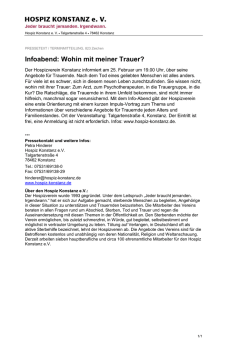 Infoabend: Wohin mit meiner Trauer?