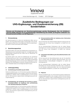 Zusätzliche Bedingungen zur UVG-Ergänzungs
