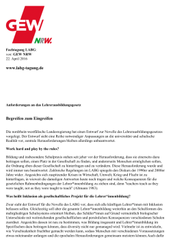 www.labg-tagung.de Begreifen zum Eingreifen - Gew-nrw