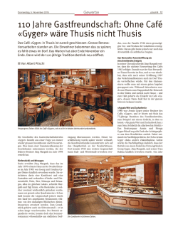 110 Jahre Gastfreundschaft: Ohne Caf&eacute; &laquo;Gyger&raquo; w&auml;re Thusis nicht