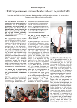 Elektroreparaturen in ehrenamtlich betriebenen Reparatur Cafés