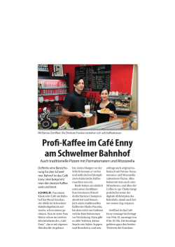 Profi-Kafiee im Café Enny am Schwelmer Bahnhof