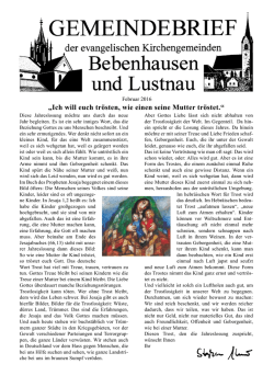Ich will euch tr&ouml;sten, wie einen seine Mutter tr&ouml;stet.