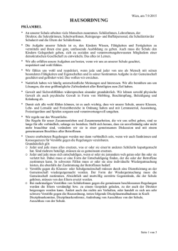 Hausordnung des Schulschiffs (September 2015)