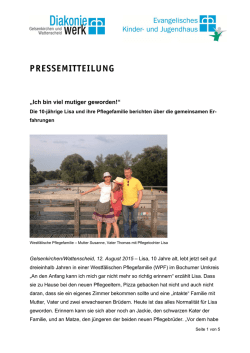 PRESSEMITTEILUNG - Diakoniewerk Gelsenkirchen und