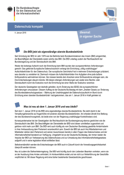 in eigener Sache - Bundesbeauftragter f&uuml;r den Datenschutz