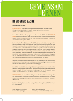 IN EIGENER SACHE - Gemeinsam lernen