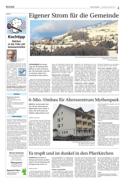 Eigener Strom f&uuml;r die Gemeinde