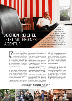 JOCHEN REICHEL JETZT MIT EIGENER AGENTUR
