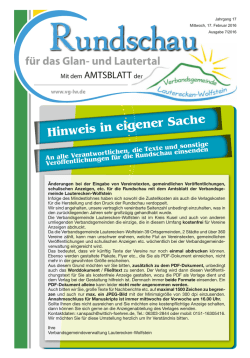 Hinweis in eigener Sache - Verbandsgemeinde Lauterecken