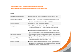Jedes f&uuml;nfte Kind in der Schweiz leidet an &Uuml;bergewicht