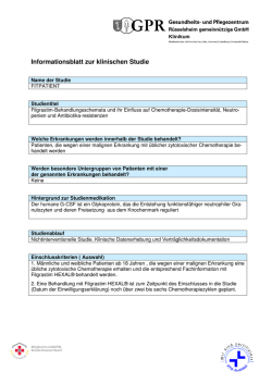 Informationsblatt zur klinischen Studie