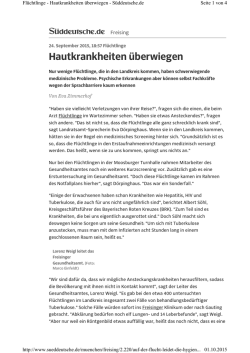 Hautkrankheiten &uuml;berwiegen - kbo
