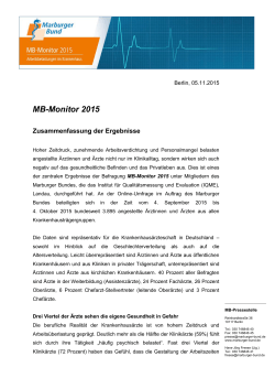 MB-Monitor 2015 - Marburger Bund