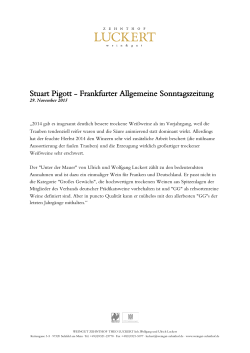 Stuart Pigott - Frankfurter Allgemeine Sonntagszeitung