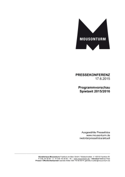 Pressemappe zur Spielzeit-Pressekonferenz 2015