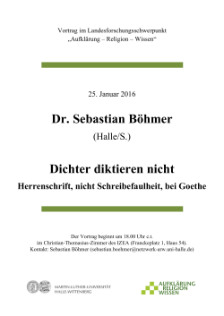 Dr. Sebastian Böhmer Dichter diktieren nicht