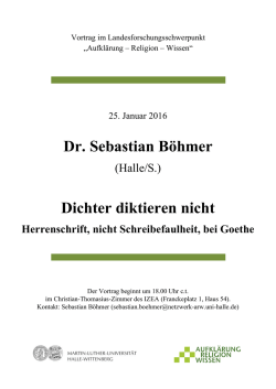 Dr. Sebastian B&ouml;hmer Dichter diktieren nicht
