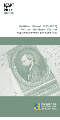 Gottfried Kinkel (1815-1882) Politiker, Gelehrter, Dichter