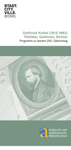Gottfried Kinkel (1815-1882) Politiker, Gelehrter, Dichter