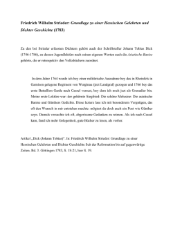 Grundlage zu einer Hessischen Gelehrten und Dichter Geschichte