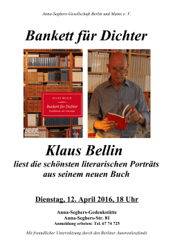 Bankett für Dichter Klaus Bellin