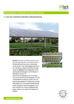 Dachintegration: Solarhalle mit dichter Dachhaut solartechniken.de