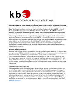 Bericht - KBS - Kaufmännische Berufsschule Schwyz