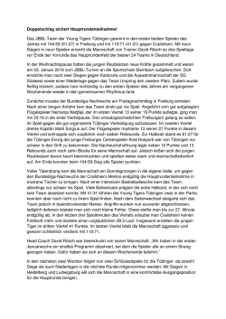 Doppelschlag sichert Hauptrundenteilnahme! 11.01