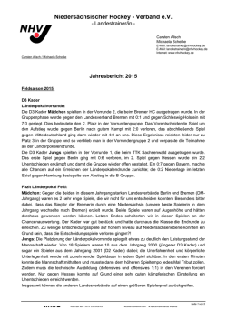 Jahresbericht Landestrainerin/Landestrainer