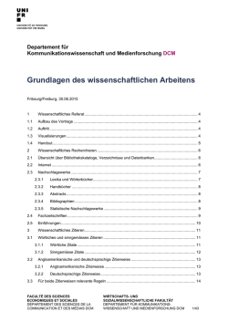 Grundlagen des wissenschaftlichen Arbeitens