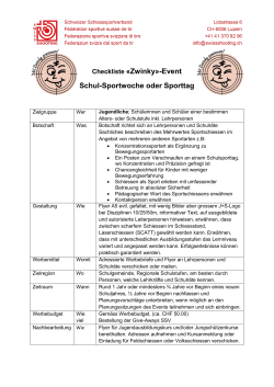 Checkliste «Zwinky»-Event Schul