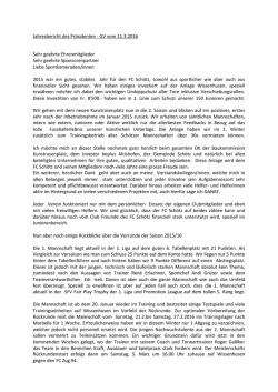 Jahresbericht des Pr&auml;sidenten