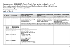 Herbsttagung HBdV 2015 &bdquo;Und jedem Anfang wohnt ein Zauber