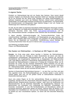 In eigener Sache Der Zauber von Weihnachten &ndash; in Sachsen an 365