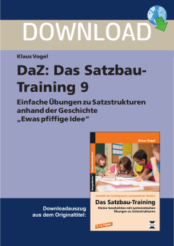 DaZ: Das Satzbau- Training 9