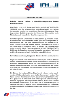 IFH-Studie: Lokaler Handel beliebt