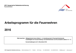 Arbeitsprogramm 2016 - Aargauische Gebäudeversicherung