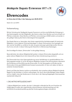 Ehrencodex - Stadtgarde Augusta Treverorum 1977 eV