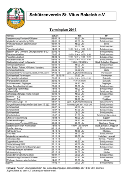 Terminplan 2016 - Schützenverein Bokeloh