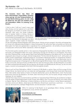 Pressetext EP «While I`m Listening To My Breath