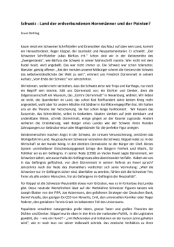 Schweiz - Land der erdverbundenen Hornmänner und der Pointen?