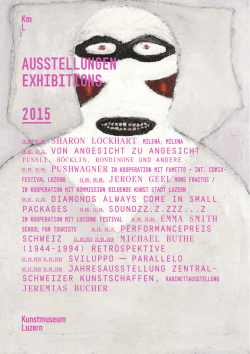 Jahresprogramm 2015 - Kunstmuseum Luzern